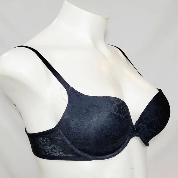 36D Xhilaration Lace T-Shirt Push-Up Plunge UW Bra Black NWT - Picture 2 of 7